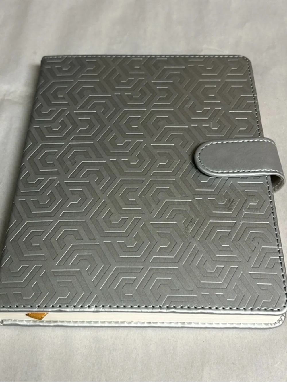 New Journal Silver Color Gray Geometric 6”X8” Lined Page Journal Book Notebook